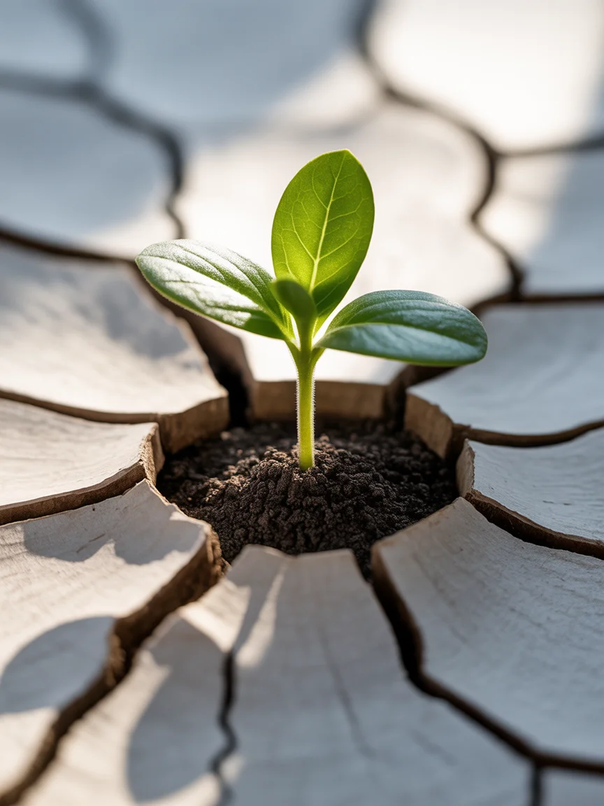 Organic software growing naturally from rich soil